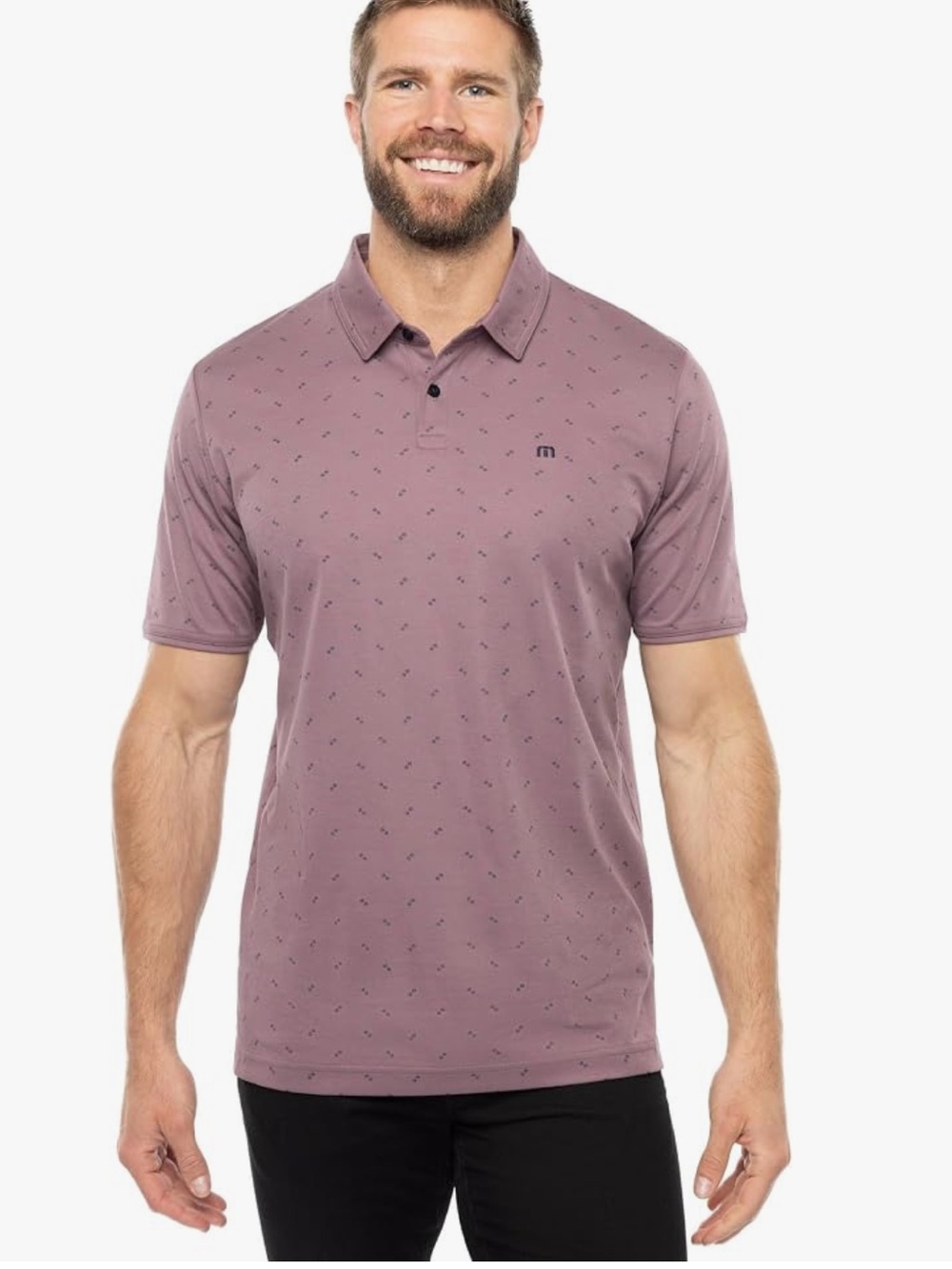Travis Mathew Mauve Microprint Performance Polo